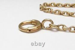 Antique 1920s Signed 14K Yellow Gold Cable Link Pocket Watch Chain 15 L As-Is