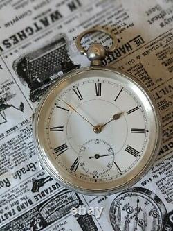 Antique 1921 Sterling Silver Dennison Case Roman Numeral Pocket Watch Working