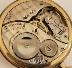 Antique 1925 ELGIN B. W. Raymond 21J Gold GF Railroad Grade 478 Pocket Watch 16s