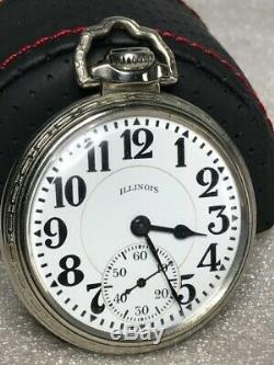 Antique 1928 Illinois Bunn Special 60 Hour 16s 21J 14K White G. F. Pocket Watch