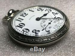 Antique 1928 Illinois Bunn Special 60 Hour 16s 21J 14K White G. F. Pocket Watch