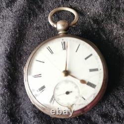 Antique 1932 London Silver Fusee Pocket Watch, Needs Service