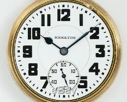 Antique 1936 Hamilton 16s 21j Adj. 992 ELINVAR Pocket Watch out of Estate! Runs