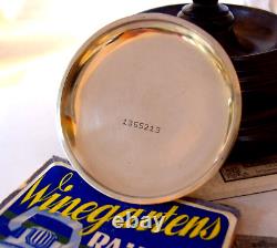 Antique 1937 Winegarten's Railway Pocket Watch 7 Jewel Large Nickel Case Fwo