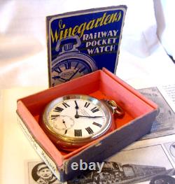 Antique 1937 Winegarten's Railway Pocket Watch 7 Jewel Large Nickel Case Fwo