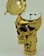 Antique 19th C. French Masonic Skull Verge Fusee Cane Holder With Integrated Watch