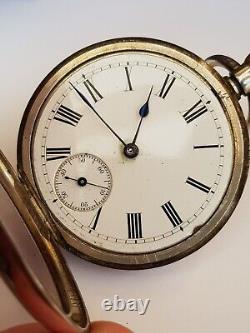 Antique-19th Century Swiss Silver Cased Pocket Watch-Omega/Labrador-Working
