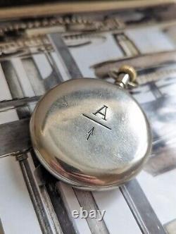Antique 8 Day Non-luminous Military Royal Flying Corps Pocket Watch Working