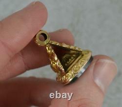 Antique 9 Carat Gold Bloodstone Pocket Watch Fob Seal Pendant