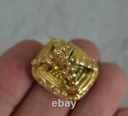 Antique 9 Carat Gold Bloodstone Pocket Watch Fob Seal Pendant