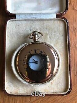 Antique 9 Carat Gold Dennison Half Hunter Pocket Watch 1933 Boxed From New