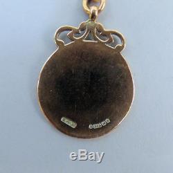 Antique 9 K Rose Gold Double Clip Pocket Watch Albert Chain & Fob 1923 58 G
