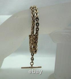 Antique 9 carat Rose Gold Fancy Link Albert Watch Chain / Bracelet