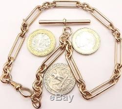 Antique 9carat rose gold fancy pocket watch guard albert chain Weighs 38.9 grams