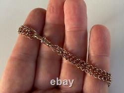 Antique 9ct Gold Bracelet Made From Albert Pocket Watch Chain Dog Clip Fastener