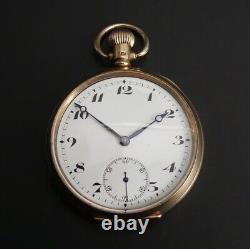 Antique 9ct Gold Open Face Pocket Watch Birmingham 1923 In G. W. O. 82 Grams