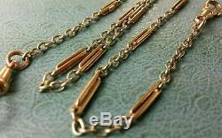 Antique 9ct Rose Gold & White Gold Fancy link Pocket Watch Chain