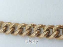Antique 9ct Rose gold double Albert curb chain with T Bar & swivel. VGC