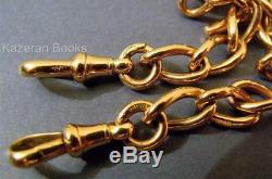 Antique 9ct Solid Gold Double Fob Pocket Watch Albert Chain 1918 Floating T Bar
