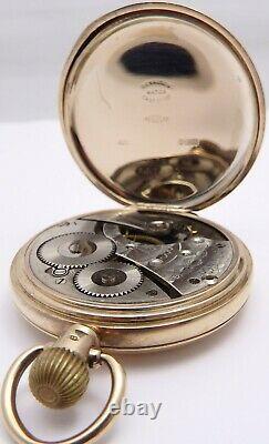 Antique 9ct gold full hunter pocket watch Waltham USA. In good working order