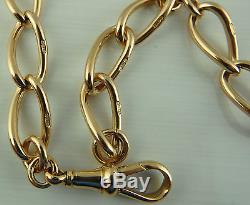 Antique 9ct rose gold albert 14.5 inch pocket watch guard chain Weighs 49.2 gms