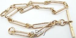 Antique 9ct rose gold fancy pocket watch albert guard chain 29.6grams 13.5inches