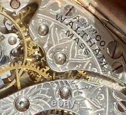 Antique A. W. W. Co Waltham USA 9ct 375 Solid Gold Ladies Pocket Watch 32mm -28.65g