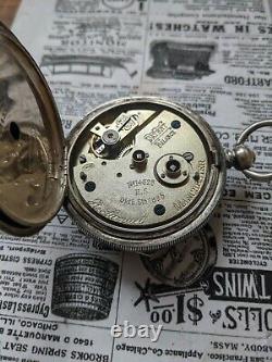 Antique'Acme' H Samuel 1895 Open Face Fine Silver Serviced Pocket Watch Working