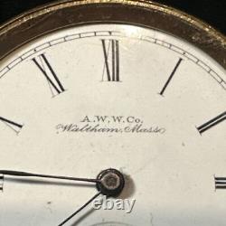 Antique American Waltham Watch Co. Open Faced Pocket Watch 14ct Gold Plated Case