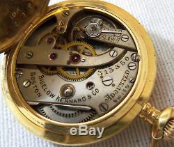 Antique BIGELOW KENNARD 18K Gold Ladies Open Face Pocket Watch