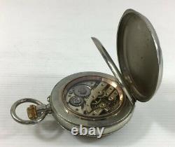 Antique Base Metal Goliath Pocket Watch Not Working 6cm Face Diameter