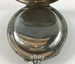 Antique Base Metal Goliath Pocket Watch Not Working 6cm Face Diameter