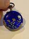 Antique Blue Enamel Pocket Watch In Mint Condition, Working Perfectly