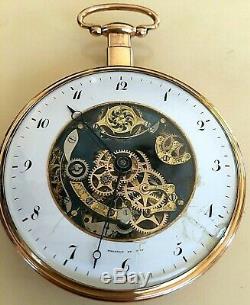 Antique Breguet & Fils, Paris, Repeater Skeleton Gold Pocket Watche Rare