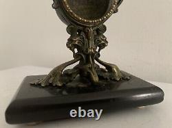 Antique Bronze Watch Stand On Marble Base