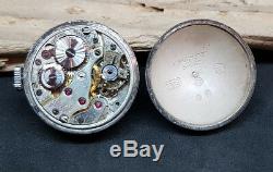 Antique Bucherer Blue Guilloche Enamel Solid Silver Ball Watch