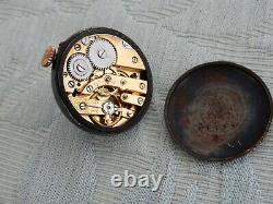 Antique Button Hole Gun Metal & Enamel, miniature faced watch, for restoration