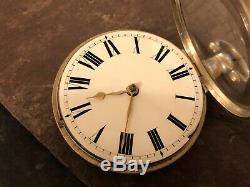 Antique C1826 Pair Case Verge Fusee London Solid Silver Pocket Watch J. Cetti &co