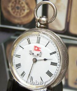 Antique C1885 Rare White Star Line English Silver Fob Watch Stauffer For Repair