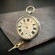 Antique C1911 English Improved Lever Pocket Watch Solid Silver Single Case& Key