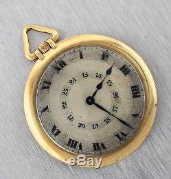 Antique Cartier Solid 18K Gold Open Face Pocket Double Chapter Ring Watch with FOB