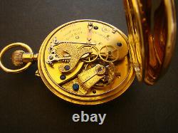 Antique Chronograph Pocket Watch 18K Solid Gold London 1890 / Box / Chain