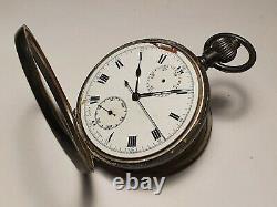 Antique Chronograph Pocket watch silver cased Le Phare 114 VCC To Restore