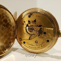 Antique DUEBER Pocket watch Canton. O. U. S. A 2 Plates of 14K Gold 3813103
