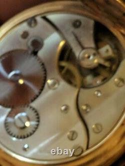 Antique Dennison Gold Plated half Hunter Pocket Watch Swiss Made