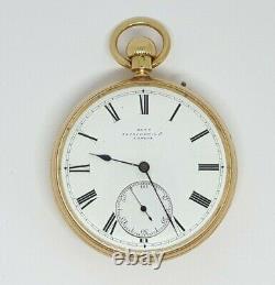 Antique Dent 18ct Yellow Gold Open face Pocket watch, with box. Dates 1873