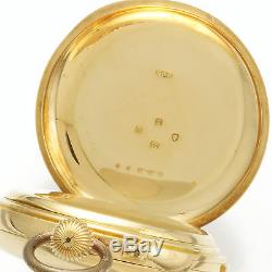 Antique Dent Minute Repeater Pocket Watch 28 Jewels 18K Gold Demi-Hunter Enamel