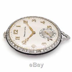 Antique Dreicer & Co Platinum & Diamond Pocket Watch 19 Jewel 42.11mm Very Rare