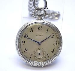 Antique E Howard Solid 14K White Gold 10 Size 17J Open Face 50g Pocket Watch