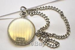 Antique E Howard Solid 14K White Gold 10 Size 17J Open Face 50g Pocket Watch